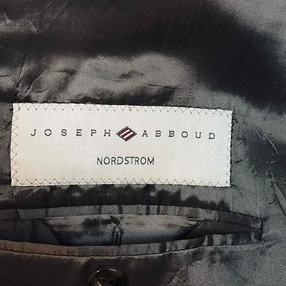 Joseph Abboud 42L Blazer‎ Neutral Tan/charcoal Silk Wool Premium Suit Jacket - Picture 7 of 15